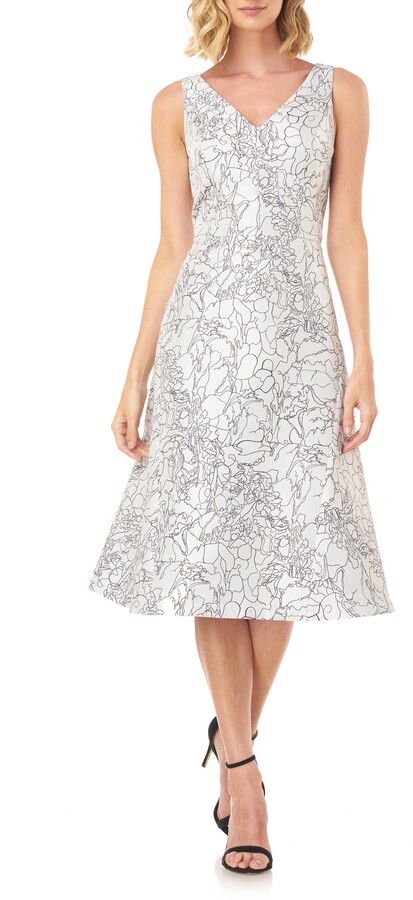 kay unger white dress