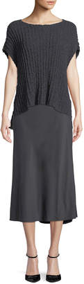 Eileen Fisher Silk Bias-Cut Midi Skirt