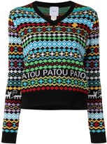 Thumbnail for your product : Patou geometric-pattern V-neck jumper