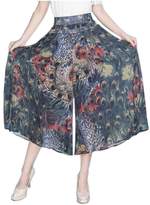 Thumbnail for your product : Herose Girls Jasmine Flowers Printed Chiffon Cropped Wide Leg Pants USS/TagXL Dark Grey