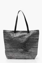 Thumbnail for your product : boohoo Millie Metallic PU Handle Beach Bag