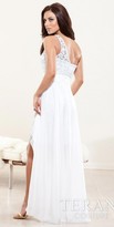 Thumbnail for your product : Short lace one shoulder dress with chiffon overlay skirt