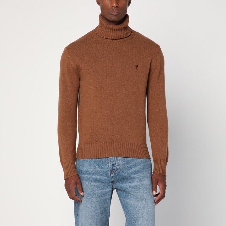 AMI Paris Hazelnut Ami De Coeur turtleneck sweater