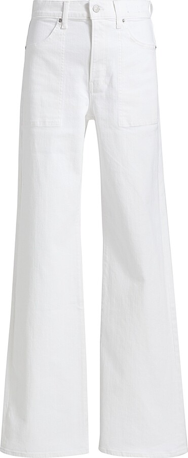 Veronica Beard Women's Crosbie Slim Wide-Leg Jeans - White - Size 24