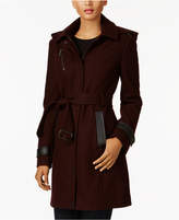 Thumbnail for your product : MICHAEL Michael Kors Faux-Leather-Trim Walker Coat