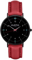 Thumbnail for your product : Hurtig Lane - Moderno Vegan Leather Watch All Black & Red