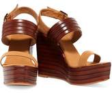 Thumbnail for your product : Castaner Leather And Canvas Wedge Sandals