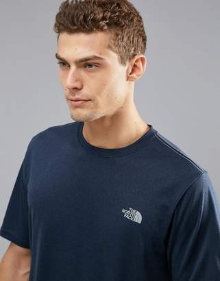 The North Face Mountain Athletics Reaxion Amp Running T-Shirt In Navy Marl