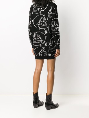 Philipp Plein Embellished-Skull Knitted Dress