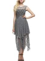 Thumbnail for your product : ACEVOG Women's Lace Asymmetrical Long Irregular Party Dress
