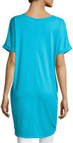 Thumbnail for your product : Joan Vass Long Cotton Interlock Tunic, Turquoise, Petite