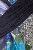 Thumbnail for your product : Michael Van Der Ham Blue Floral Over The Shoulder Wrap Dress