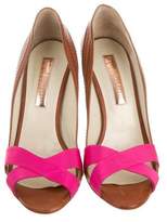 Thumbnail for your product : Rupert Sanderson Leather Peep-Toe Wedges