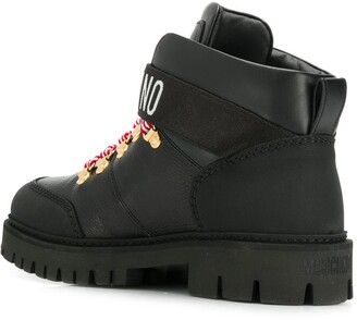 Moschino Logo Tape Ankle Boots