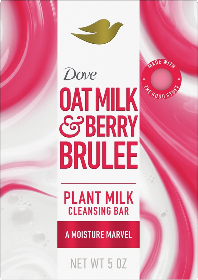 Dove Plant-Based Beauty Bar Soap, Moisture Marvel, Oat Milk & Berry Brulee, 5 OZ
