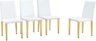 Latitude Run Set Of Four Backrest Chairs With Metal Legs, Perfect For Minimalist And Modern Home Decor, Offering Comfort And Style