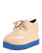 Thumbnail for your product : Stella McCartney Elyse Brogue Faux-Leather Platform Oxford, Nude/Blue