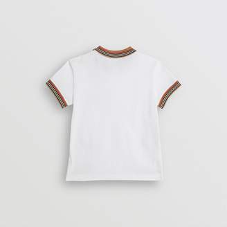Burberry Icon Stripe Detail Cotton Polo Shirt