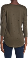 Thumbnail for your product : Bobeau Flocked 3/4 Length Sleeve Tunic
