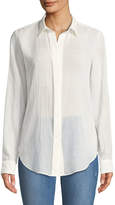 Thumbnail for your product : Theory Essential Summer Cotton Long-Sleeve Button-Down Top