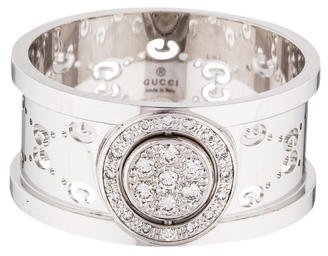 Gucci 18K Diamond Wide Icon Twirl Ring