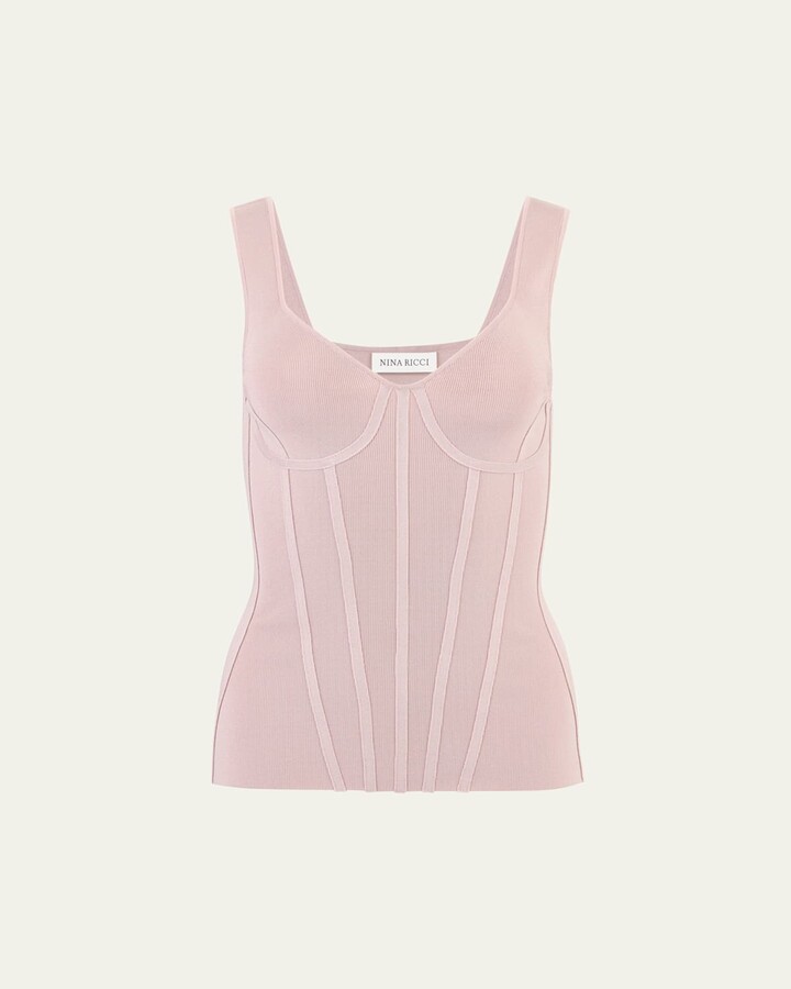 Nina Ricci Sleeveless Corset Knit Tubular Top