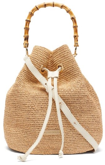 Heidi Klein Savannah Bay Super-mini Raffia Bucket Bag - Beige