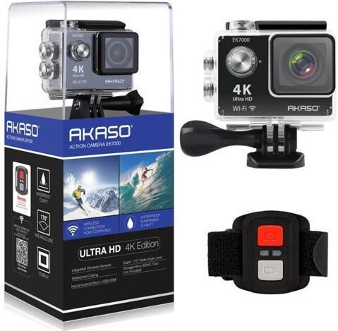 World Tech Toys - EK7000 - AKASO EK7000 4K WIFI Sports Action Camera Ultra HD Waterproof DV Camcorder 12MP - 170 Degree Wide Angle - 2 Inch LCD...