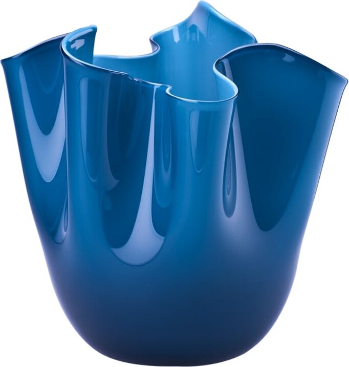 Fulvio Bianconi & Paolo Venini 21st Century Fazzoletto Large Glass Vase In Horizon By Fulvio Bianconi E Paolo