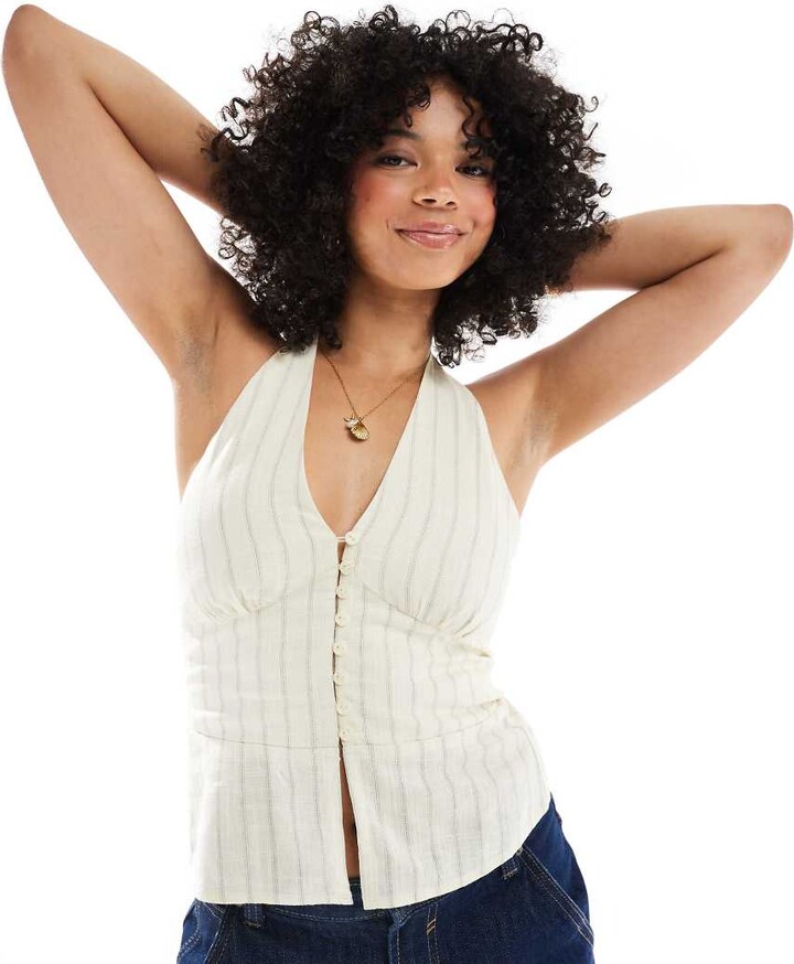 Stradivarius half-zip cropped sweatshirt in black ShopStyle