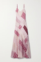 Thumbnail for your product : LoveShackFancy Mackie Patchwork Floral-print Silk-satin And Crochet Maxi Dress - Pink
