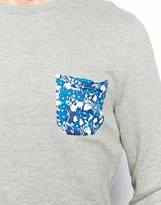 Thumbnail for your product : ASOS Sweatshirt With Contrast Floral Pocket