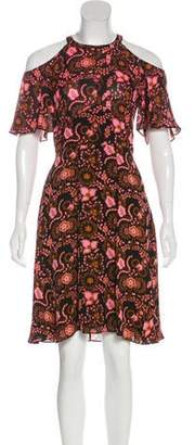 A.L.C. Silk Floral Print Knee-Length Dress