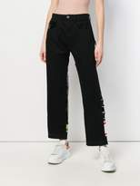 Thumbnail for your product : Iceberg patchwork logo cropped jeans