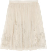 Thumbnail for your product : Hampton Sun Needle & Thread Bead-embellished tulle mini skirt
