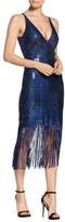 Thumbnail for your product : Dress the Population Frankie Sequin Fringe Sheath Dress
