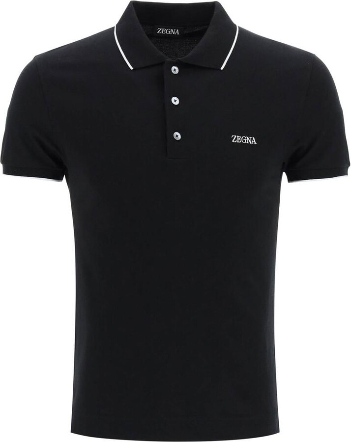 Ermenegildo Zegna logoed cotton polo shirt - ShopStyle