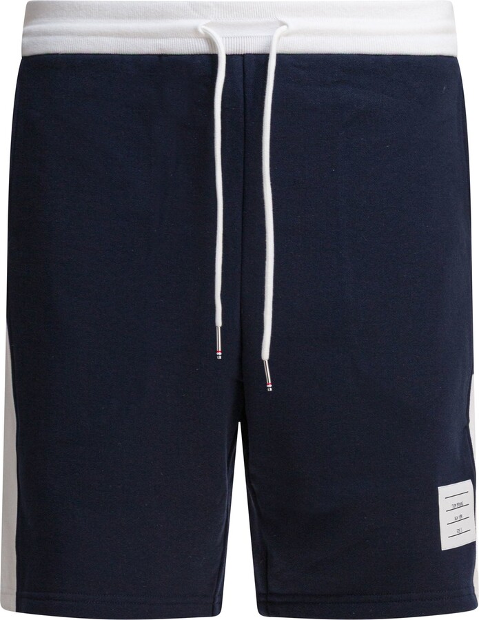 Thom Browne Loopback 4-Bar Shorts Blue