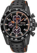 Thumbnail for your product : Seiko Sportura Chronograph Black Leather Strap Mens Watch
