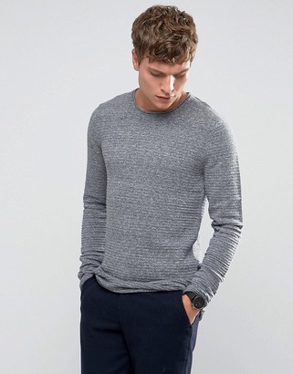 Selected Crew Neck Ribbed Knit