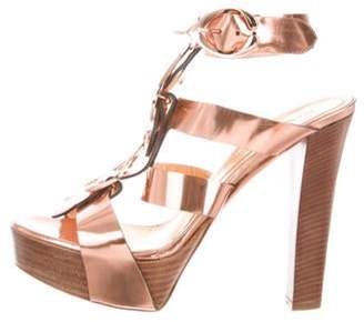 Alexander McQueen Metallic Platform Sandals Copper Metallic Platform Sandals