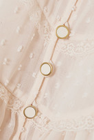 Thumbnail for your product : Zimmermann Ladybeetle Lace-trimmed Swiss-dot Chiffon Blouse - Ivory