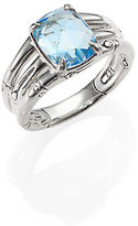 Thumbnail for your product : John Hardy Bamboo Sky Blue Topaz & Sterling Silver Octagon Three-Row Ring