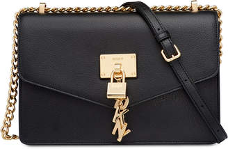 dkny elissa large leather shoulder flap