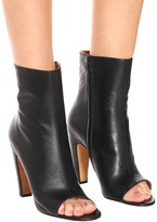 Thumbnail for your product : Maison Margiela Embossed leather peep-toe ankle boots