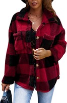 Thumbnail for your product : coolbaby Women Cardigan Jacket Knit Cardigans Front Hooded Plaid Coat with Pockets Woman's Sleeve Down Jacket Sweatshirt Cardigan