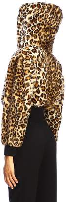 Moschino Boutique Jacket Boutique Cropped Bomber In Spotted Ecological Fur
