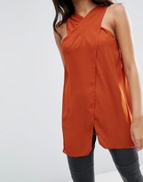 Thumbnail for your product : ASOS Longline Wrap Front Bandeau Top