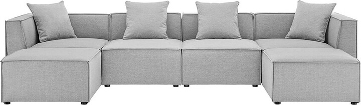 Modway Saybrook Outdoor Patio Upholstered 6-Piece Sectional Sofa