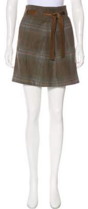 Brunello Cucinelli Virgin Wool Mini Skirt Olive Virgin Wool Mini Skirt